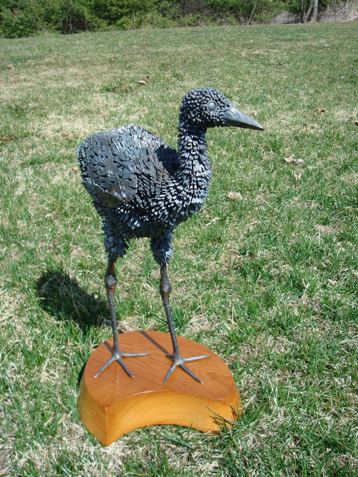 Metal sculpture in natural light